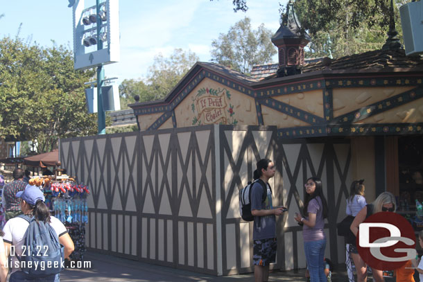 Walls up around this portion of the gift shop.