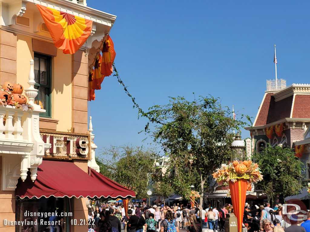 Lights have been installed in the trees along Main Street USA. here you can see one of the power cords.