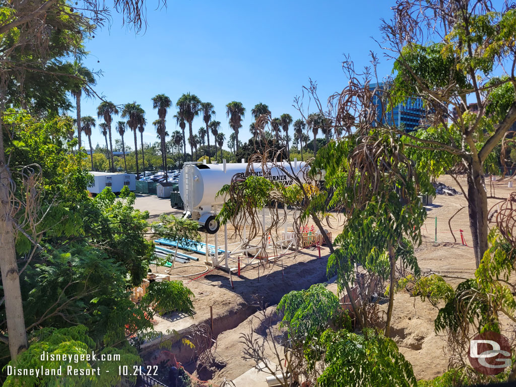 A check of the Downtown Disney construction from the Monorail.