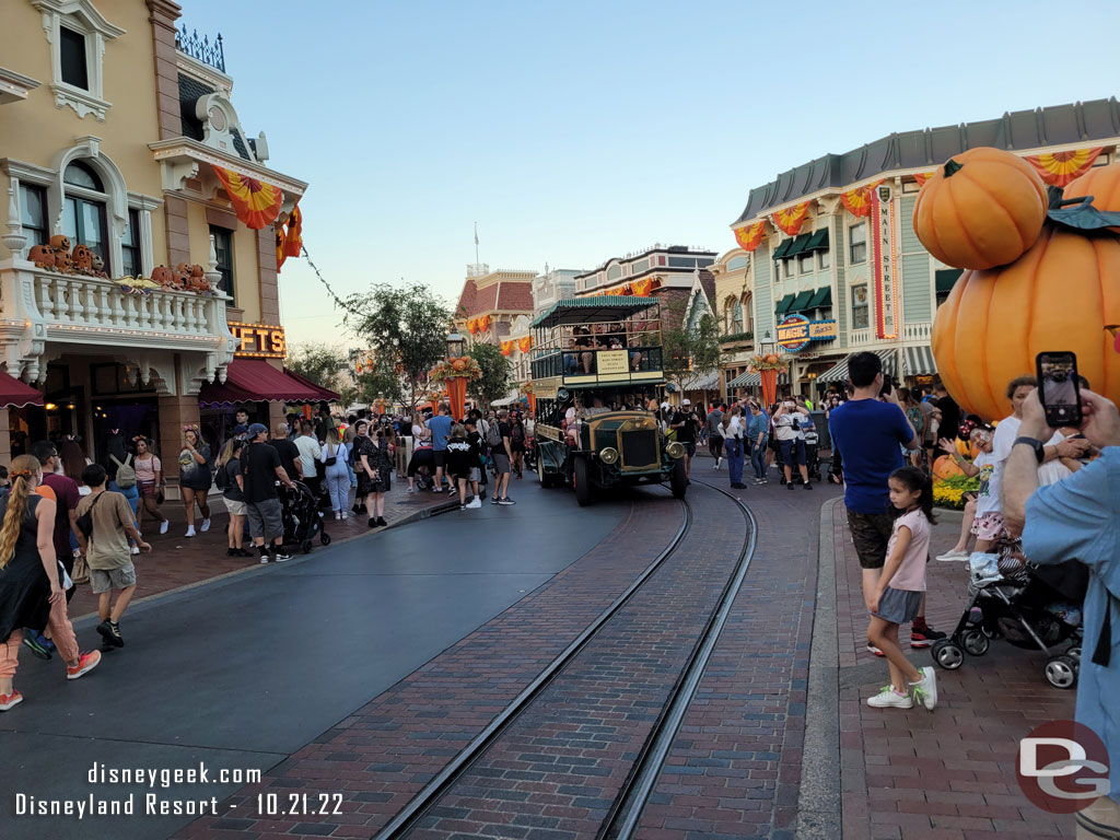 Driving through the evening crowds takes a lot of patience.  Here guests cleared a good path for the omnibus.