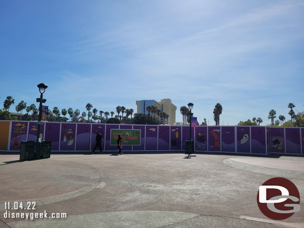 Halloween signage is still on the walls.