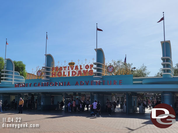 Halloween is removed and Festival of Holidays is taking over Disney California Adventure