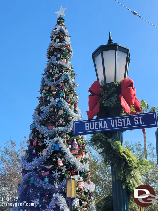 The Buena Vista Street Christmas Tree