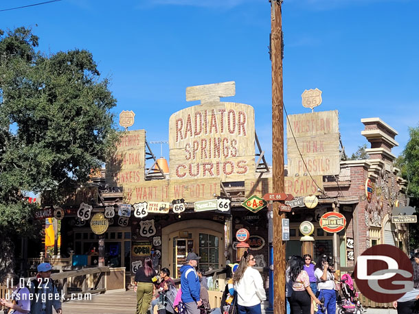 Walking through Cars Land after eating.