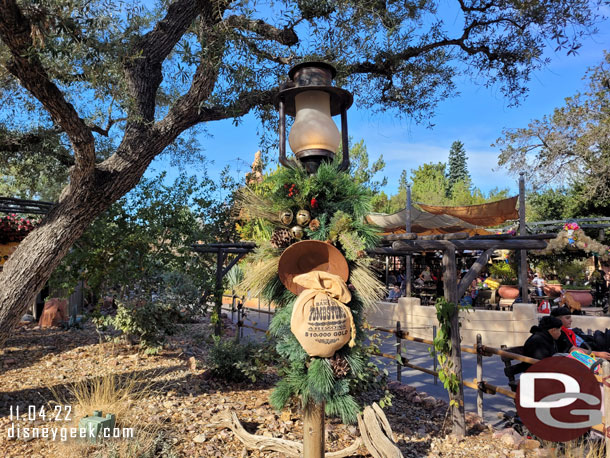 A look at the lamp post Christmas decorations.