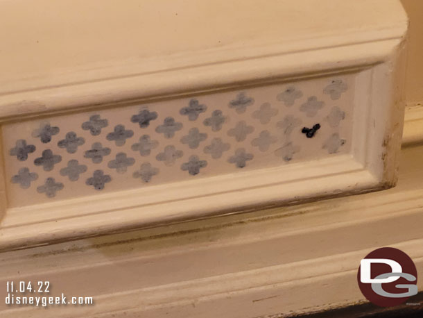 A hidden Mickey near the stage