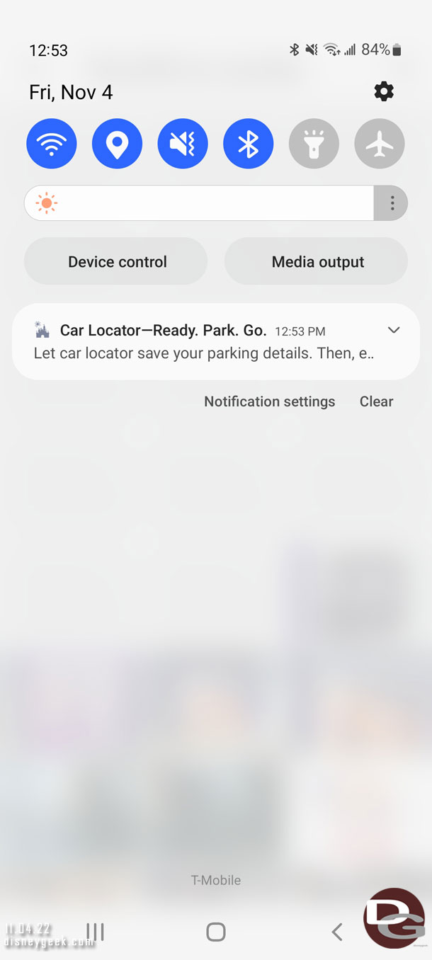 While listening to Five and Dime my phone vibrated and it was a push from the Disneyland App asking if I wanted to use the Car Locator.  Seems a little late an hour after I parked..