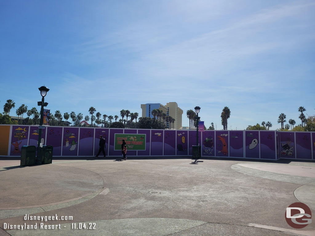 Halloween signage is still on the walls.