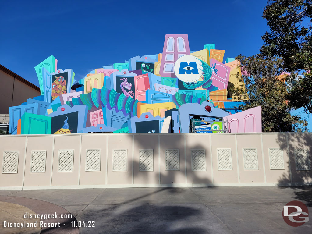 Monsters Inc, Mikey and Sulley to the Rescue is closed for renovation. The exterior renovation is just about done and looks good as new.