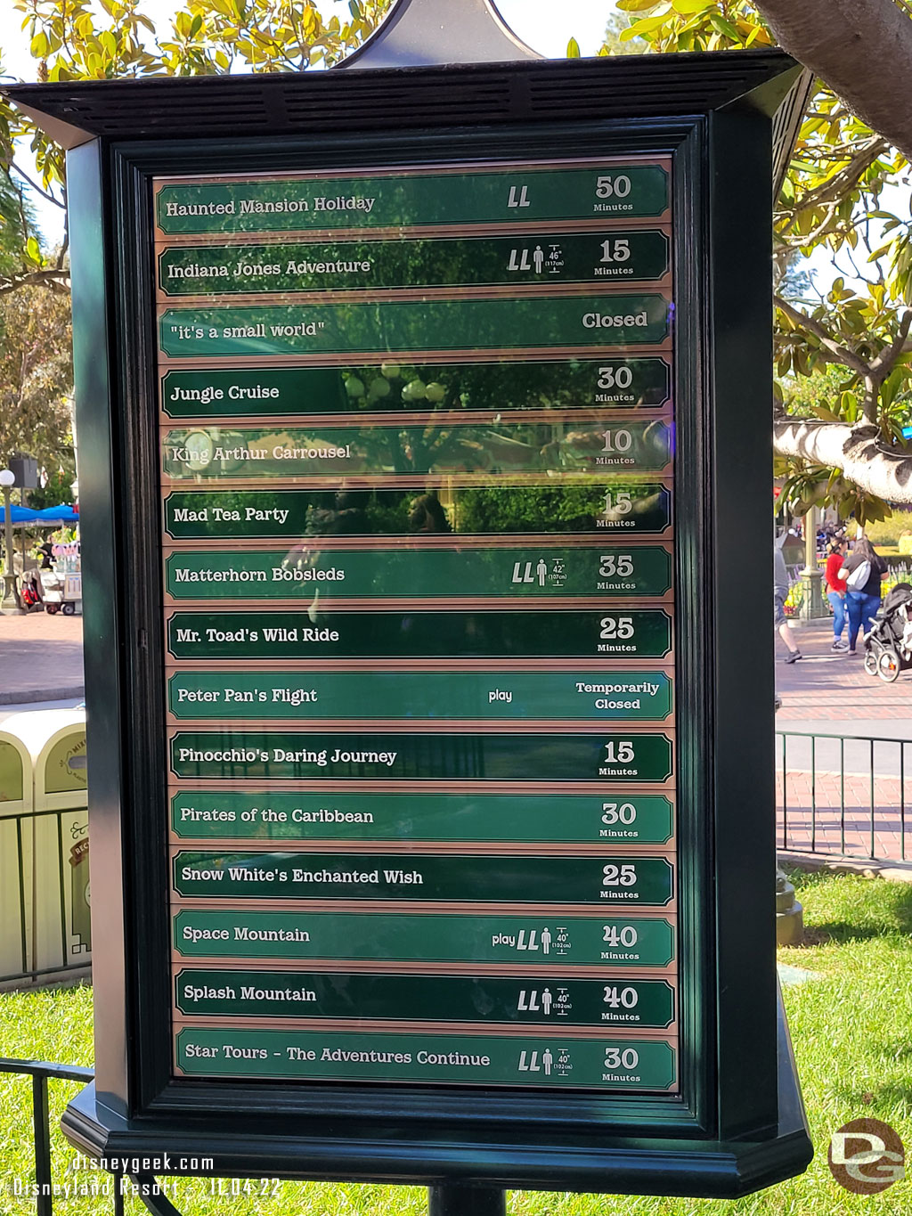 2:40pm - Disneyland Wait times