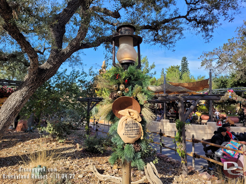 A look at the lamp post Christmas decorations.