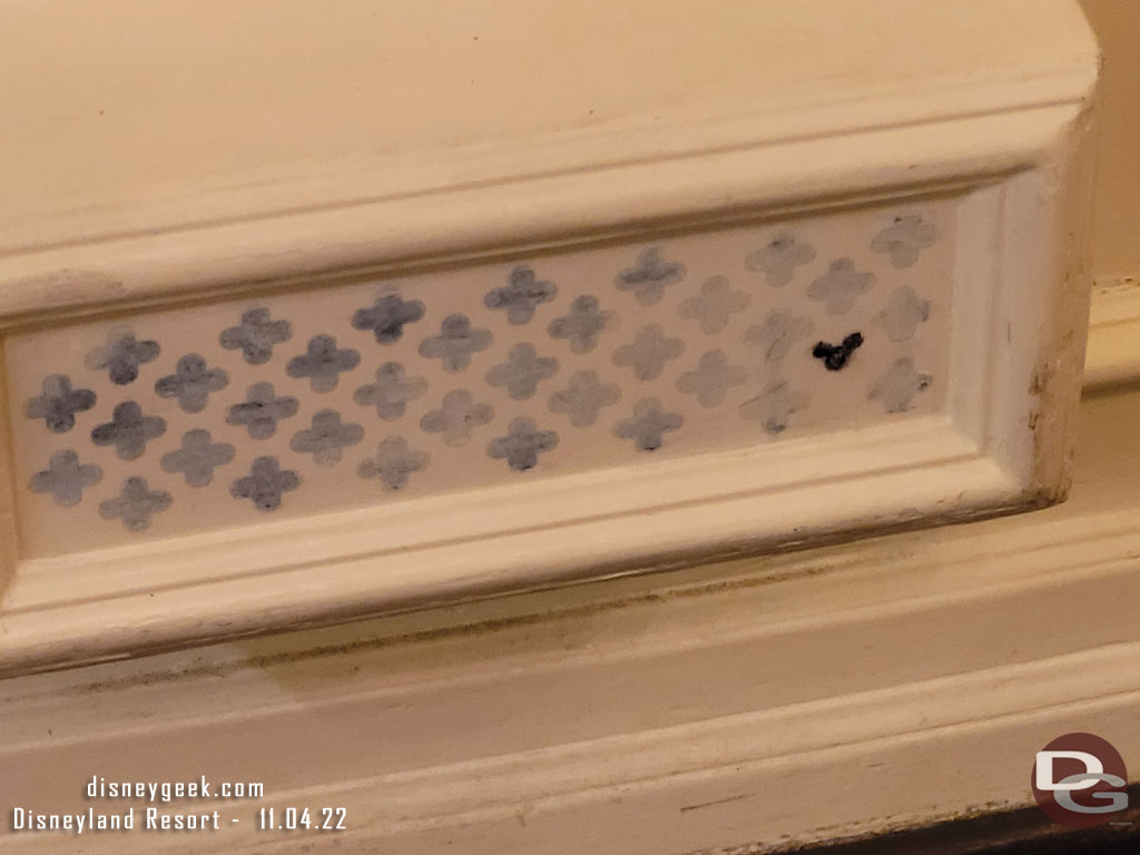 A hidden Mickey near the stage