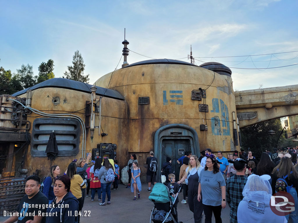 Guests queued up for the bounty hunter game.