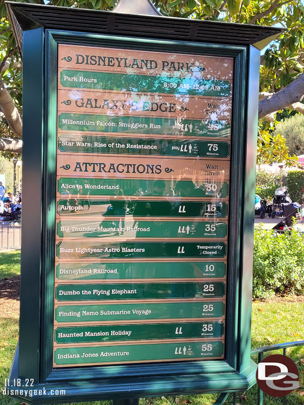 10:58am - Disneyland wait times