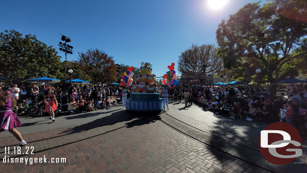 A birthday cake rounded out the procession.