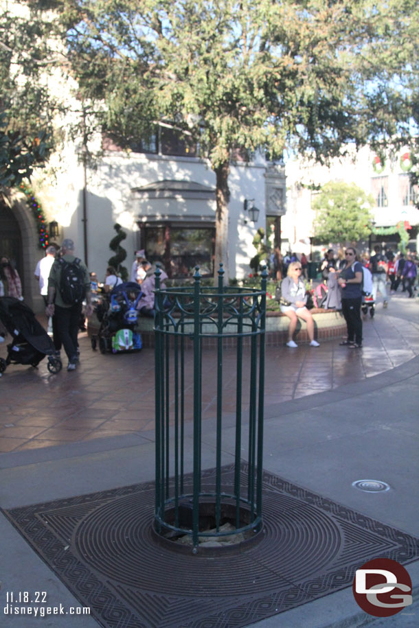 A missing tree along Buena Vista Street.