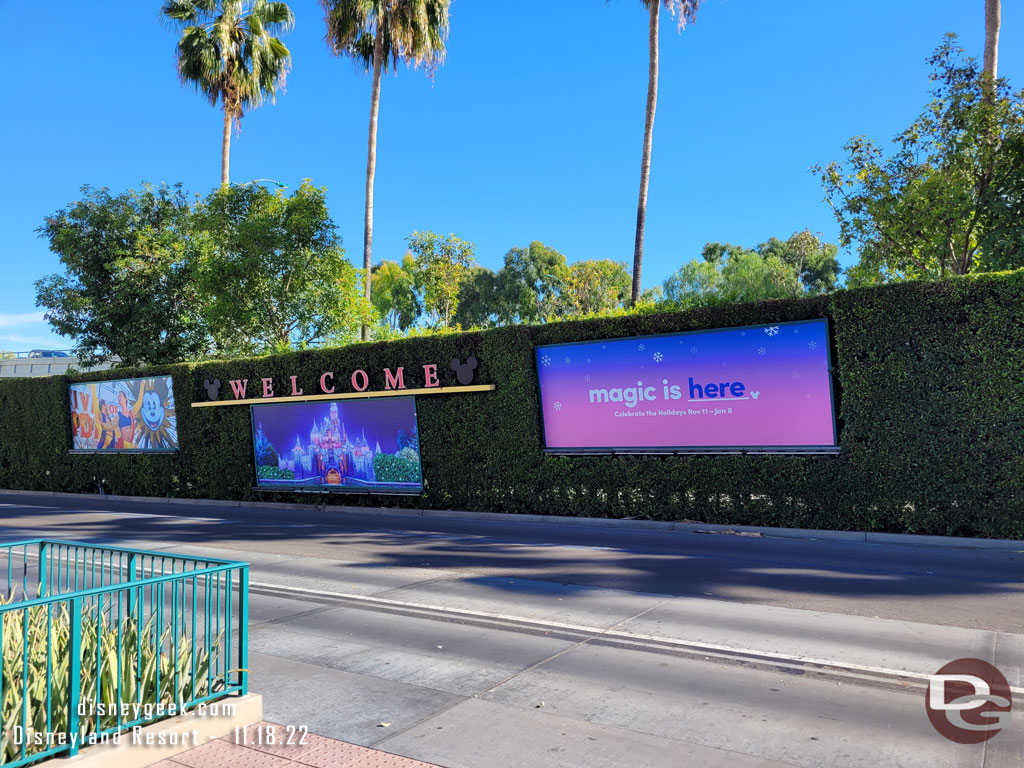 Mickey and Friends Tram Stop holiday billboards