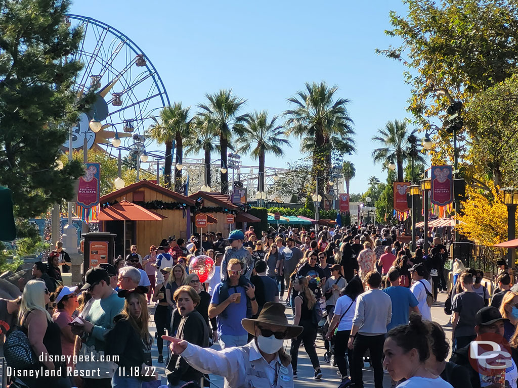 A good number of guests moving around the park though.