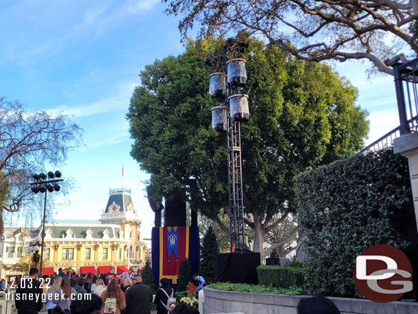 This weekend Disneyland is hosting the annual Candlelight Ceremony.  Town Square is set up for the event.