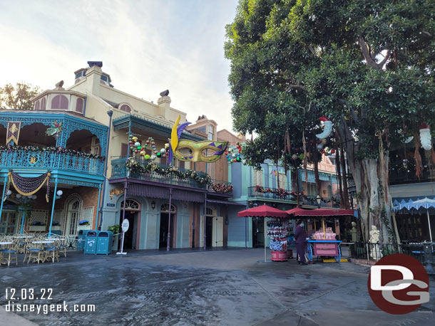 8:21am - Passing by a quiet New Orleans Square