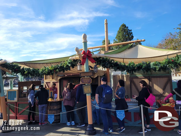 Passing through Frontierland.  Some Christmas decorations on the Ship to Shore Market