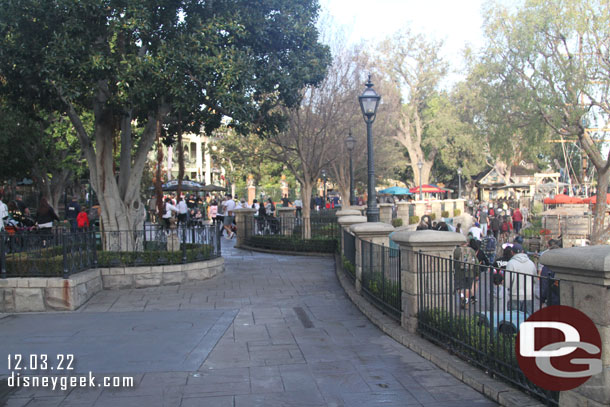 Taking the path less traveled..  people flowing on both walkways on either side.. this path wide open.