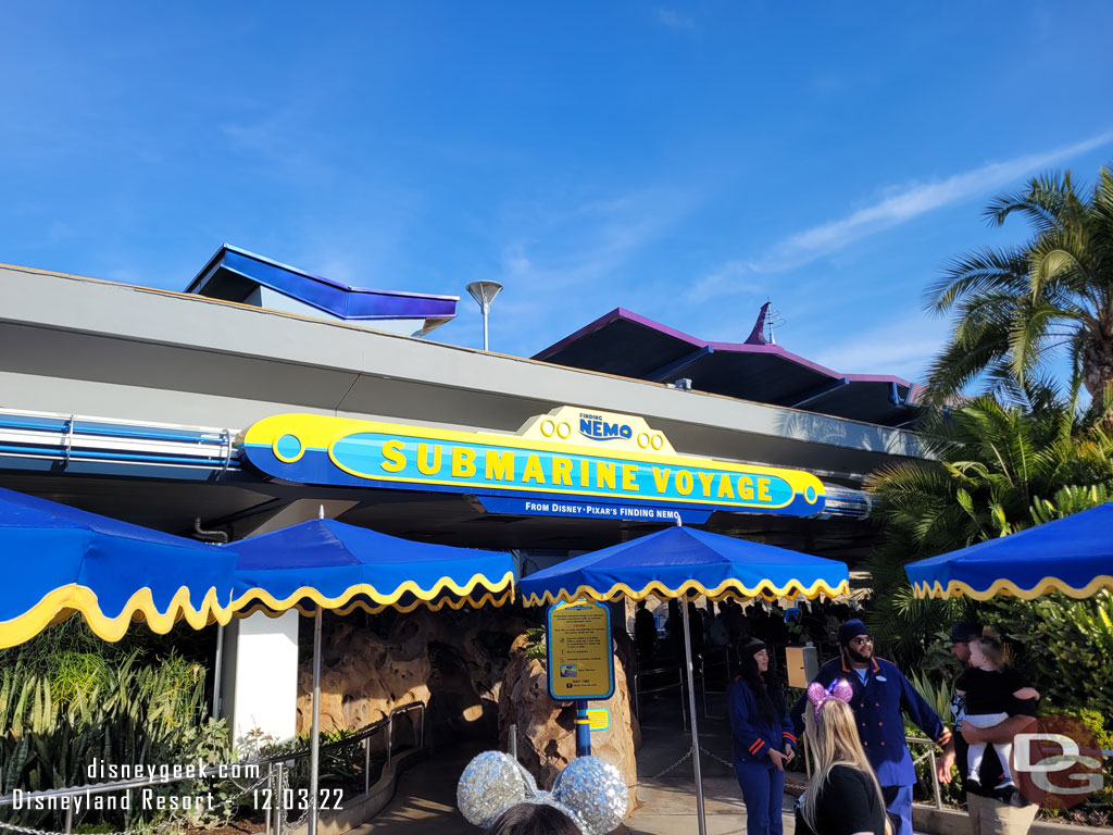 9:03am - Joining the queue for the Finding Nemo Submarine Voyage