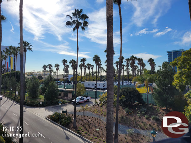 A check of the Downtown Disney construction site from the Monorail.