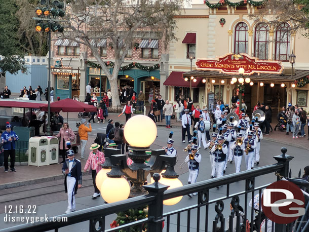 Ready for the Flag Retreat, they entered through the parade gate vs marching down Main Street USA today.