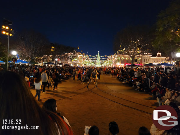 6:22pm - Found a spot for A Christmas Fantasy Parade