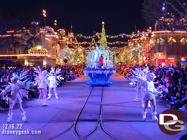 The Frozen Trio making their way up Main Street USA