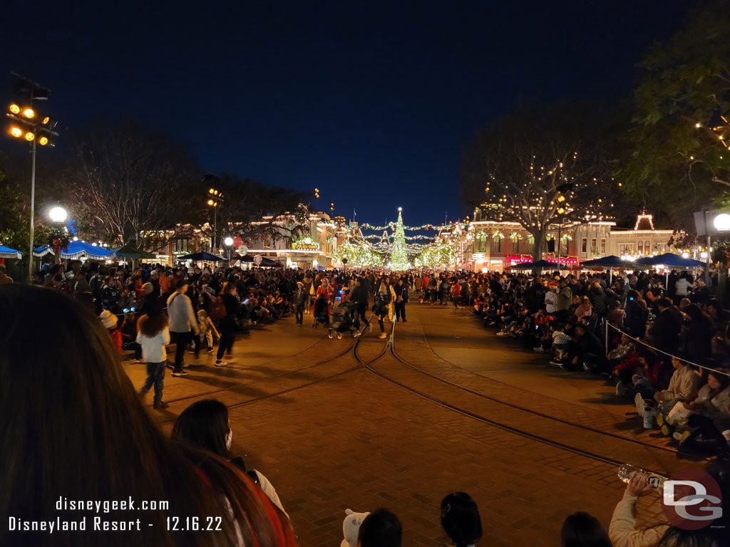 6:22pm - Found a spot for A Christmas Fantasy Parade