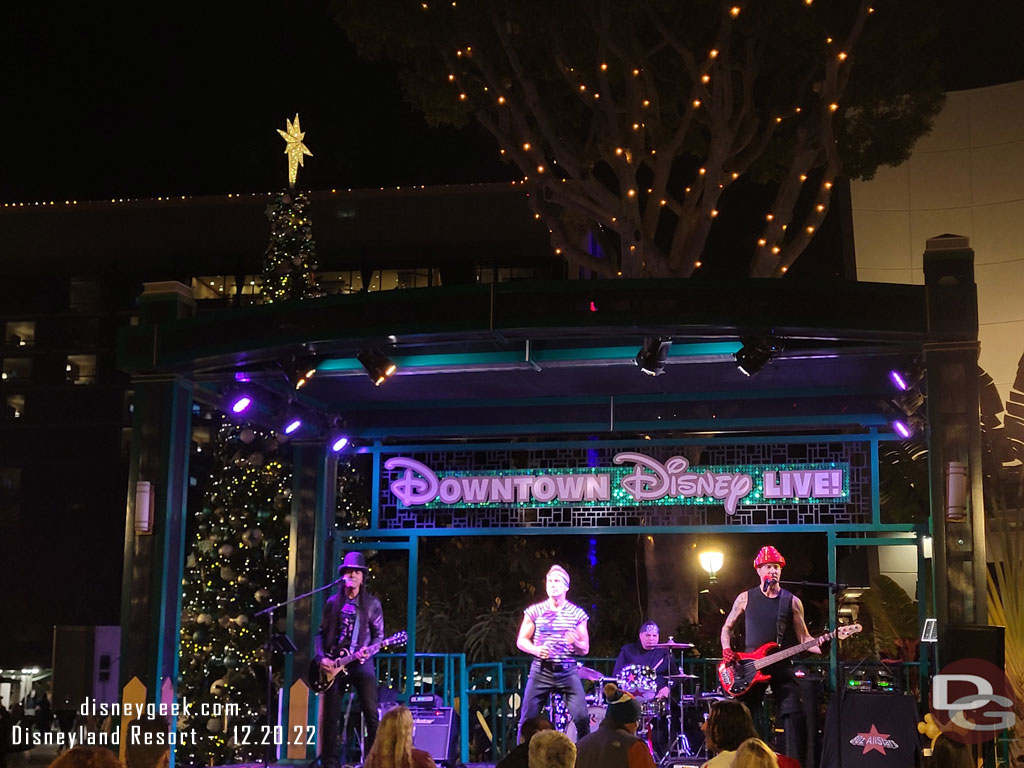 The 80s All Starz were performing in Downtown Disney.  Sounded like their regular set the couple songs we heard, no Christmas music.