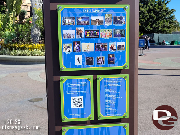 Downtown Disney Entertainment schedule