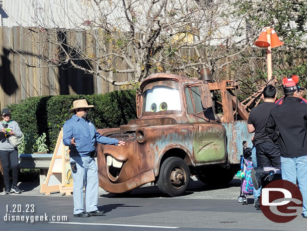 Mater cruising by while we ate