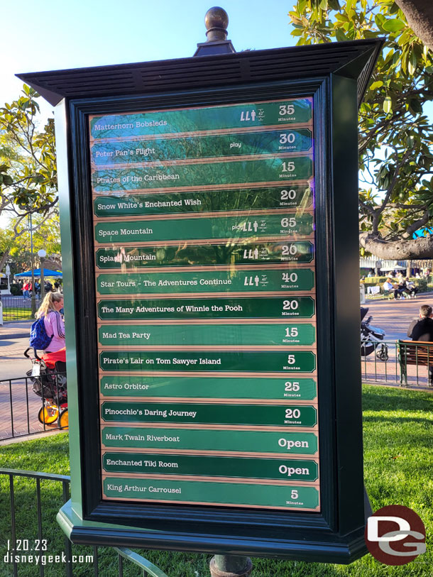 3:30pm - The Main Street wait times