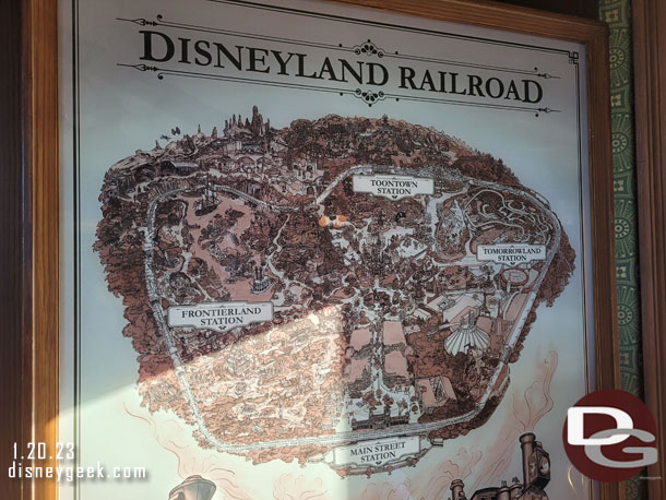 The Disneyland Railroad board was not working today. I read online that the fire in New Orleans Square damaged some of the sensor network. So the trains are operating by radio calls right now.