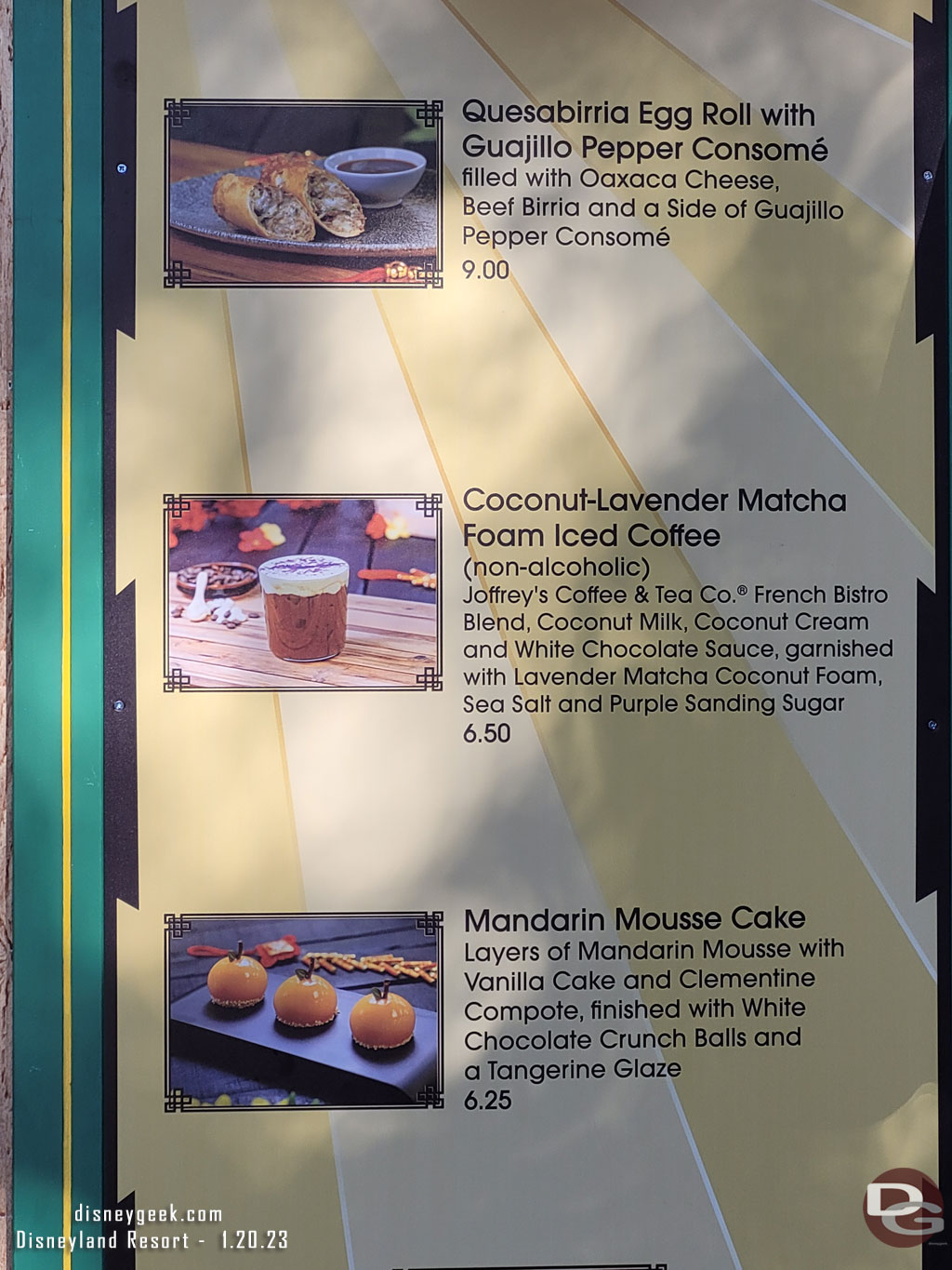 Lucky 8 Lantern Marketplace menu