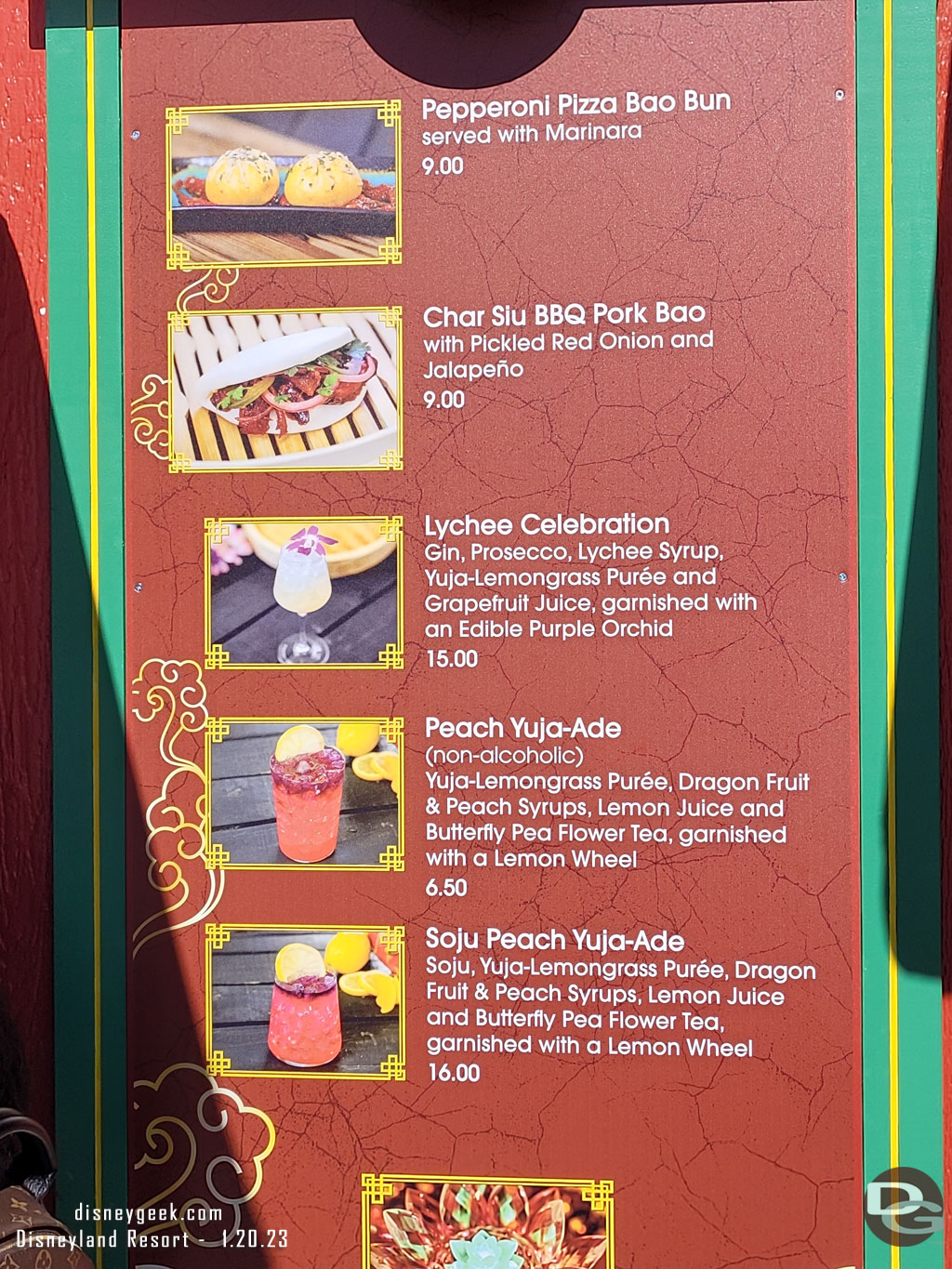 Prosperity Bao & Buns Marketplace Menu