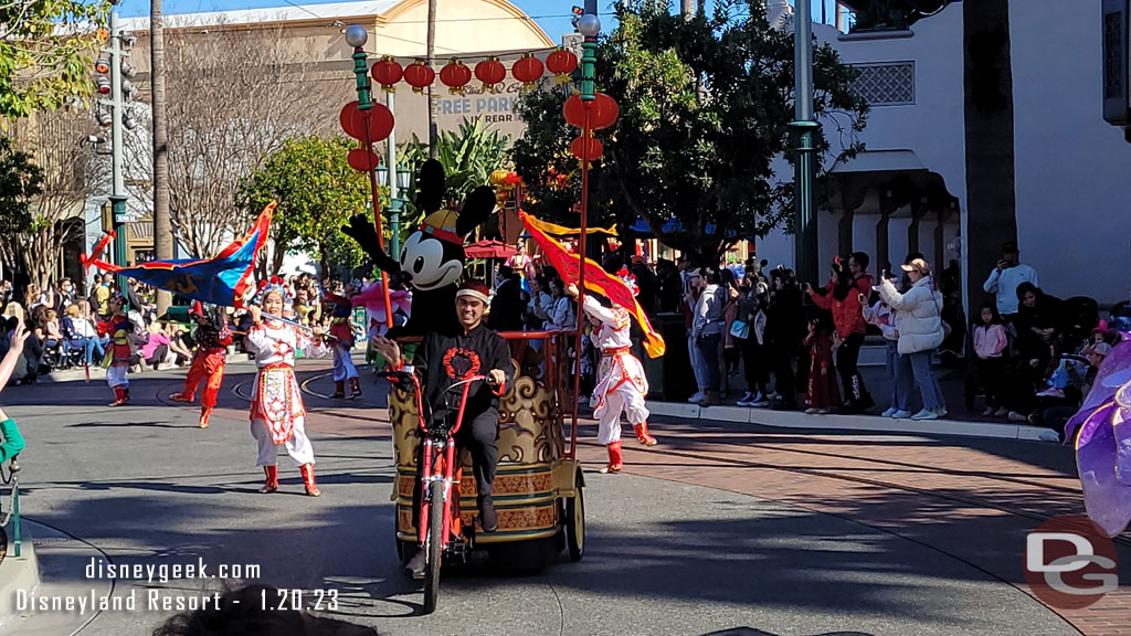 Oswald riding along in the procession