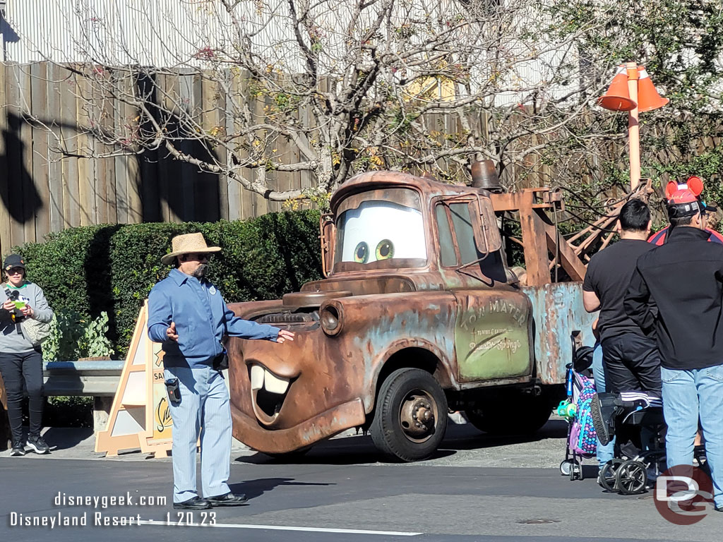 Mater cruising by while we ate