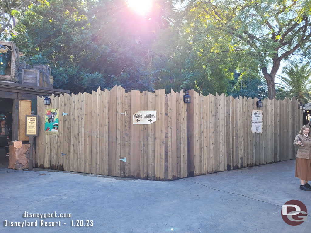 There are walls starting at the Jungle Cruise entrance