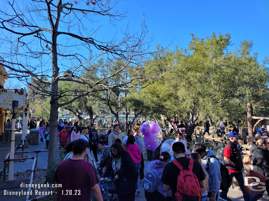 With Adventureland closed Frontierland is more crowded than usual.