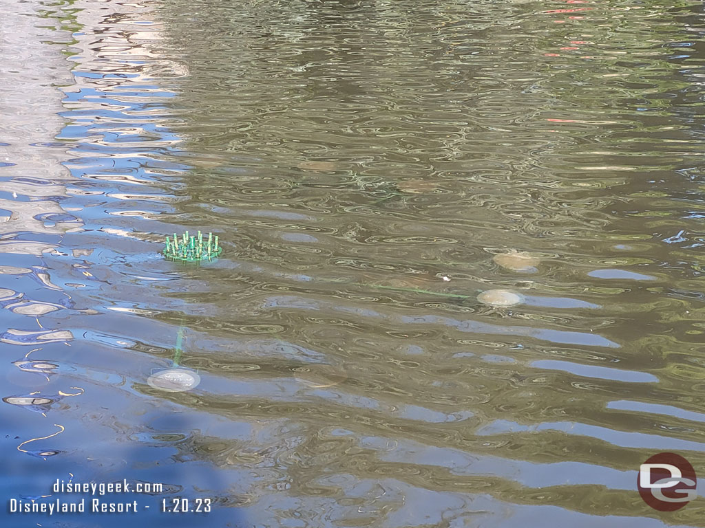 A new set of fountains are installed in the pond.