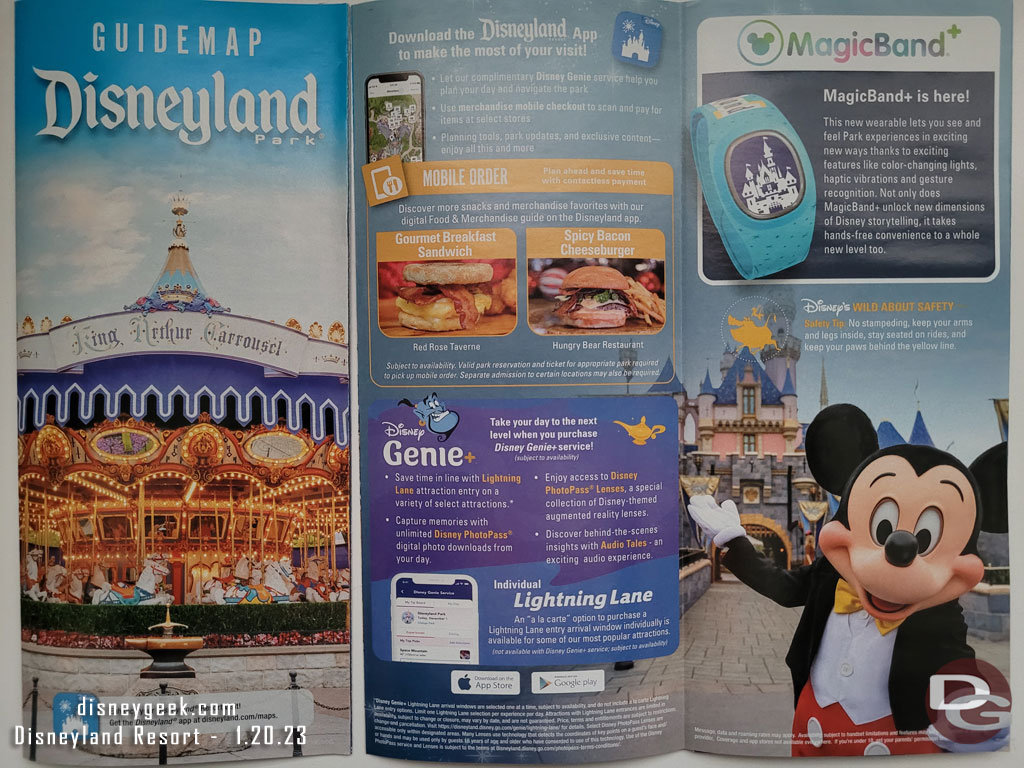 The current Disneyland Guide Map