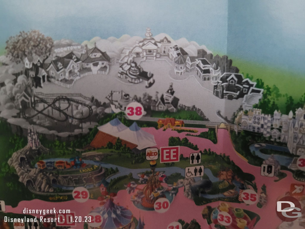 Toontown is on the map but grayed out.