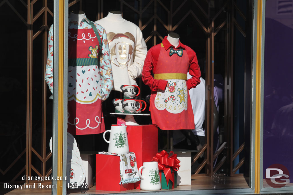 Gone Hollywood still has holiday merchandise in one window.