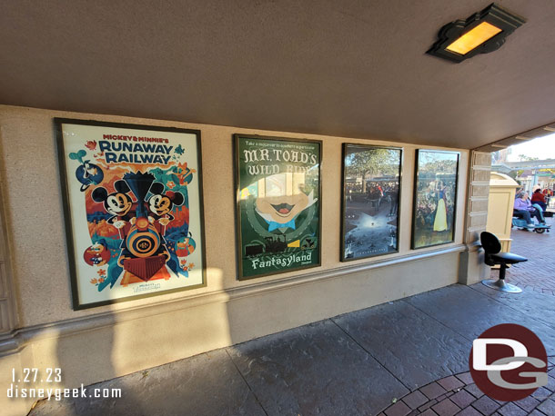 The attraction poster for Mickey and Minnie's Runaway Railway has been added as you enter the park.