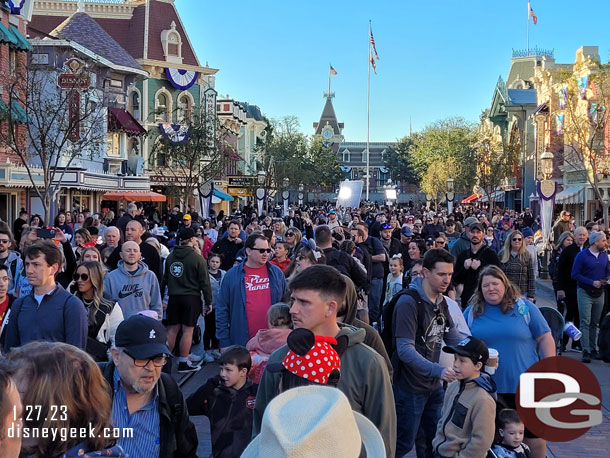 Looking back down Main Street USA