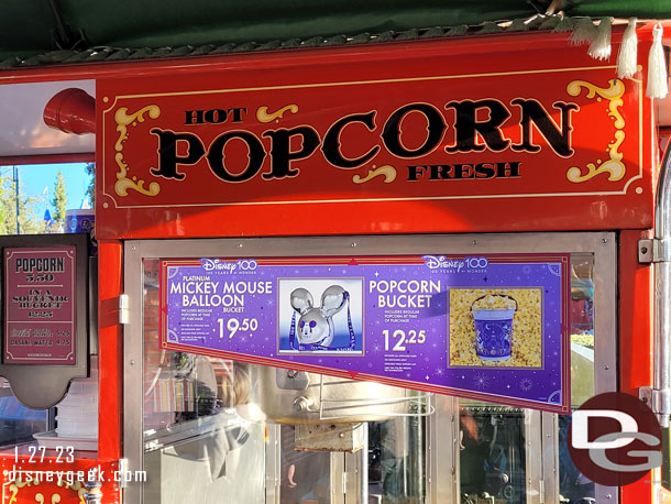 Disney100 popcorn bucket offerings